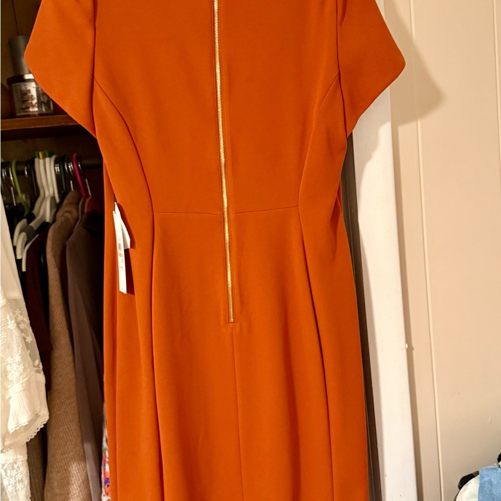 Calvin Klein Elegant Orange Women's Dress - Picture 2 of 5